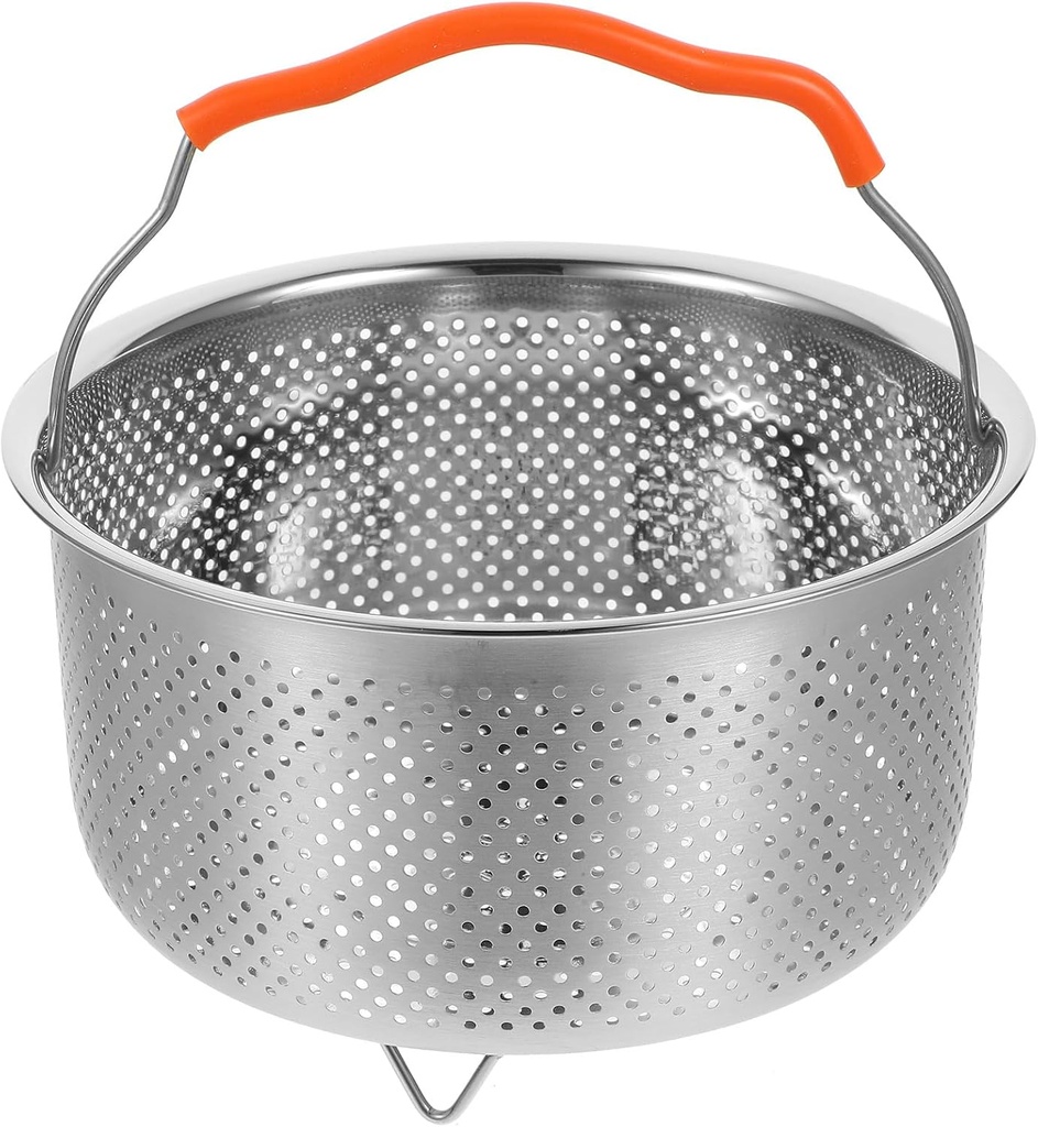 Stainless Steel Steamer Basket with Silicone Handle - 2L Capacity for Electric Pressure Cooker - Vegetable, Egg, Pasta Strainer Basket - Quality Mesh Insert