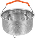 Stainless Steel Steamer Basket with Silicone Handle - 2L Capacity for Electric Pressure Cooker - Vegetable, Egg, Pasta Strainer Basket - Quality Mesh Insert