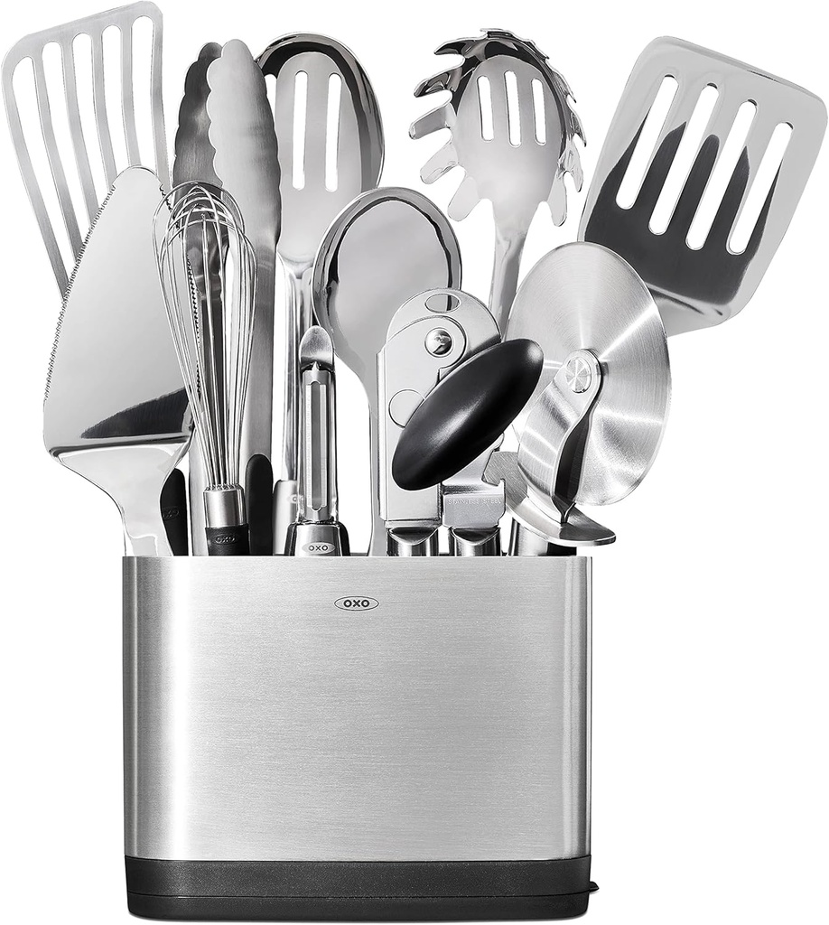 15-Piece Stainless Steel OXO Utensil Set
