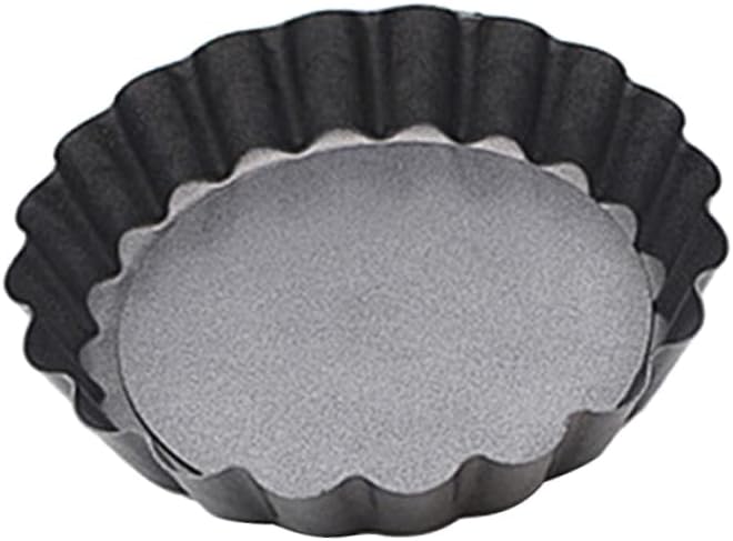 6-Piece Mini Muffin and Tart Mold Set for Baking Bread, Cake, and Pie - Black Chrysanthemum Design - Round Griddle Loaf Pan - Bakeware Moulds