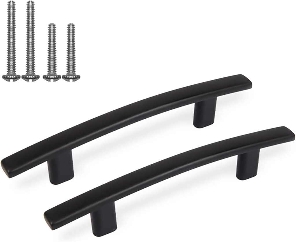 10 Pack of FIGO HOME Black Drawer Pulls - 3 Inch Hole to Hole - Kitchen Cabinet Handles for Cabinets - Black Cabinet Pulls with 3 Inch Handles - Contemporary Kitchen Cabinet Hardware