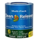 6 Rolls of Duck Clean Release Blue Painter's Tape - 1-Inch x 60-Yard Each, 360 Total Yards