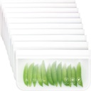 10-Pack of BPA-Free Reusable Food Storage Bags - Small Size, Ziplock Freezer Bags Made from PEVA
