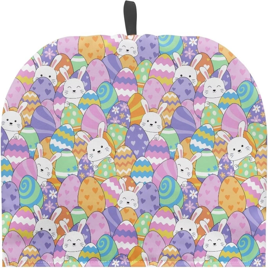Colorful Easter Bunny Tea Cozy - Insulated Teapot Cover for Warm Tea - Cute Quilted Kettle Cozy for Home & Hotel Tea Parties