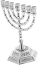 Antique Metal Candelabra Menorah Candle Stand for Home and Religious Celebrations - 13cm High Candle Holder