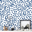 Peel and Stick Blue Polka Dot Wallpaper - Removable Vinyl Film 17.7" x 393.7