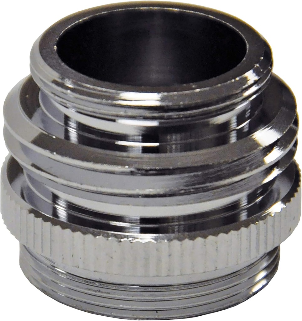 Chrome DANCO Multi-Thread Garden Hose Adapter for Male to Male/Female, 1-Pack