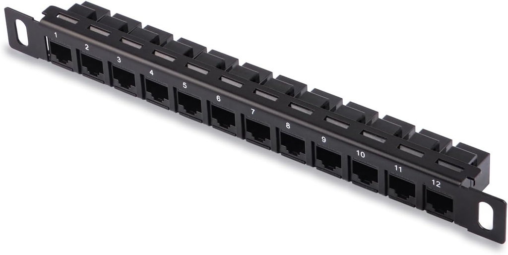 GeeekPi 12 Port CAT6 Network Patch Panel for DeskPi RackMate and 10 Inch Server Rack