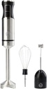 Stainless Steel Handheld Immersion Blender with Whisk & Frother Attachments - 400W