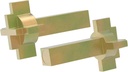 Andersen Hinged Door Lock Actuator 2579542 Replacement Set - Compatible with Andersen Patio Door Lock Parts - For 400 Series Frenchwood Hinged Patio Doors - Cross-Shaped Design - 2 Piece Set