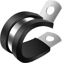 15 Pack Stainless Steel Pipe Clips for 1-1/4 Inch Cable, Rubber Wiring Clamp for Tube Holder Installation