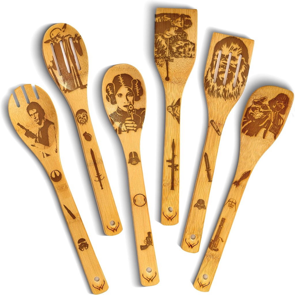 Star Wars Kitchen Gift Set with Wooden Spoons and Bamboo Utensils - Star Wars Cooking Accessories from Woodlands-USA