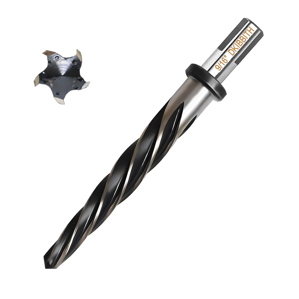 9/16" M2 HSS Bridge Construction Reamer Drill Bit with 1/2" Shank - 5-Spiral Flutes Car Reamer for Steel Alloy Metal Wood Plastic - Align or Enlarge Holes - 14mm