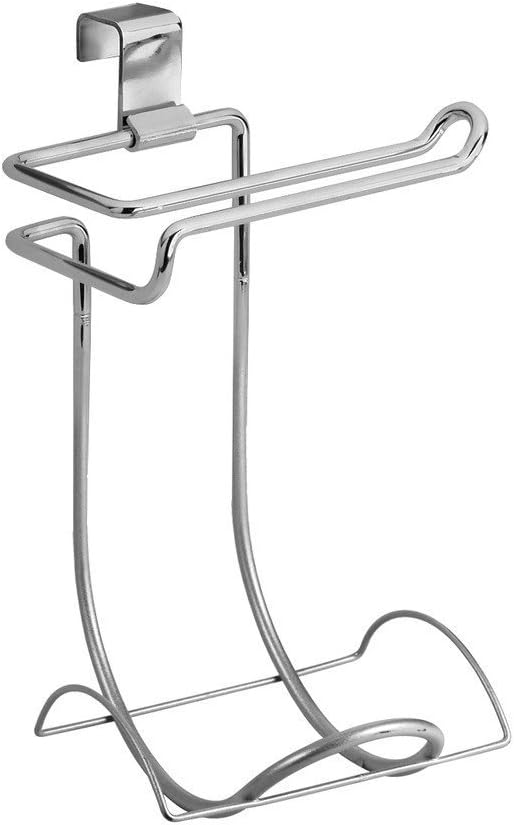 Chrome Toilet Paper Holder for Bathroom Storage - Over Tank Tissue Organizer by InterDesign