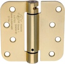 Pack of 2 Dynasty Hardware 4" Self Closing Spring Loaded Door Hinges with 5/8" Radius Corners in Satin Brass