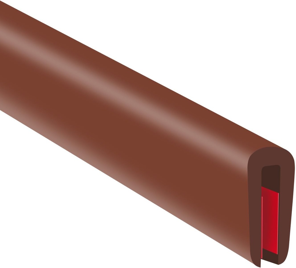 Flexible Rubber Edge Trim, 10Ft U Channel Protector for Car Doors, Sheet Metal Parts - Brown Color, Self Adhesive Edge Guards for Sharp Edges