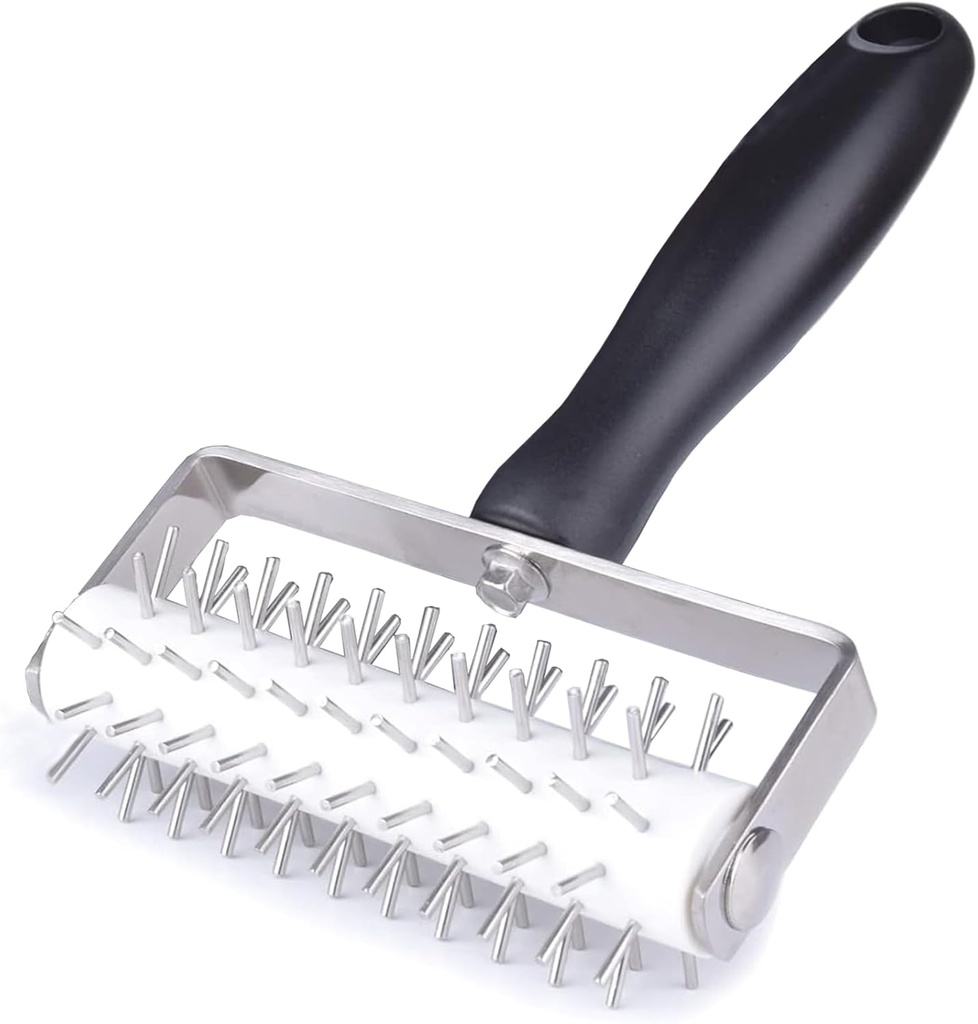Stainless Steel Pizza Dough Docker Roller with Plastic Handle - Docking Tool for Pizza, Pie, Pastry, and Bread