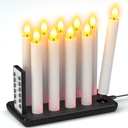 10pcs Flameless Rechargeable Taper Candles with Charging Base and Remote - Realistic Flickering LED Candlesticks for Home Decor