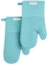 KitchenAid Asteroid Oven Mitt Set - 2 Pack, Mineral Water Aqua Color, 7"x12.5" Dimensions