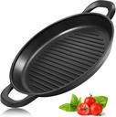 13.0" Vinchef Nonstick Grill Pan for Stove tops - Indoor Induction Cast Aluminum Skillet with GRANITEC Coating, Dishwasher & Oven Safe
