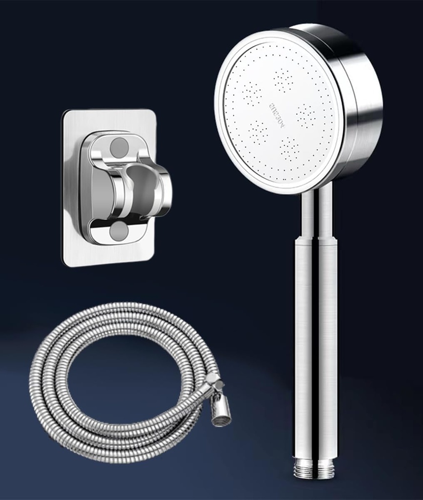 304 Stainless Steel High Pressure Handheld Shower Head Set with Hose and Mounting Bracket