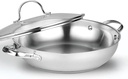 Stainless Steel Wok Stir Fry Pan with Glass Lid - 12-Inch/30cm Chef's Pan