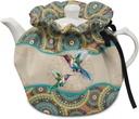 Bohemia Hummingbird Print Tea Cosy for Insulation and Warmth - Teapot Cozy for Home, Kitchen, Hotel, Restaurant