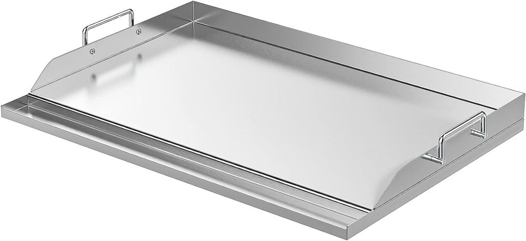 Universal 25" x 16" Stainless Steel Nonstick Flat Top Griddle Plate for Gas and Charcoal Grills