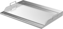 Universal 25" x 16" Stainless Steel Nonstick Flat Top Griddle Plate for Gas and Charcoal Grills