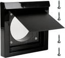 Outdoor Dryer Vent Cover 4" - Exterior Wall Vent Kit for Outside Airflow with Screen & Screws - Black