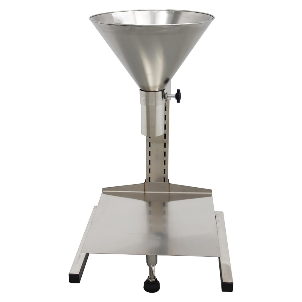 Stainless Steel Funnel with Support Stand and Lifting Platform - Food Grade Kitchen Feeding Hopper for Manual Filling Package - 2.3 Inch Diameter
