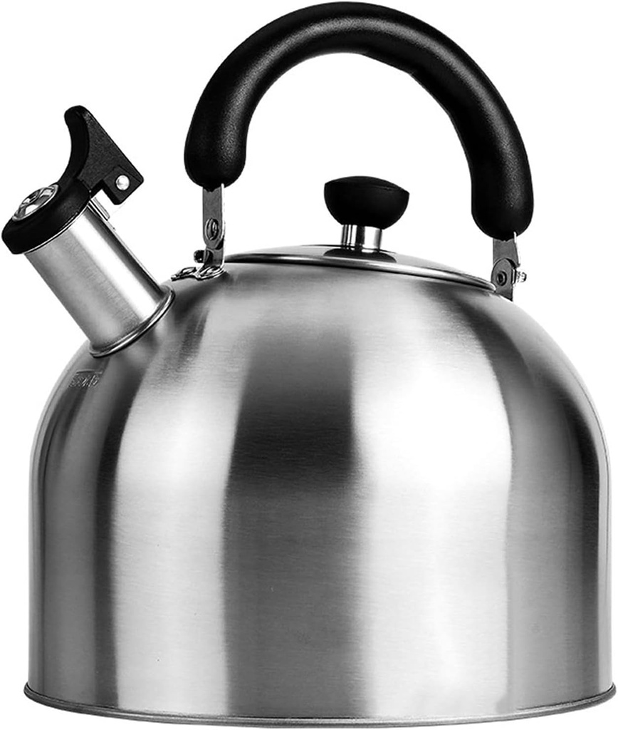 TIMOBISS 2.5L Stainless Steel Tea Kettle for Stovetop with Loud Whistle, Heat-resistant Handle and Easy Clean - OneColor