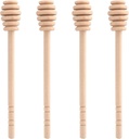 Set of 4 Wooden Honey Mixing Stirrer Dipper Sticks - 6.3 Inches - Perfect for Honey Collecting and Drizzling