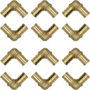 (12-Pack) 1/2" 90 Degree Elbow Barb Crimp Fittings for PEX Pipe - Lead-Free Brass Fittings by MISPIRE