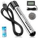 Portable 2000W Immersion Water Heater with LCD Thermometer - Stainless Steel Guard Submersible Heater, Heat 5 Gallons in Minutes for Bathtub