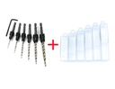 FTG USA Wood Countersink Drill Bit Set - 6 Sizes #4 to #14 - HSS M2 Tapered Bits - Quick Change Hex Shank - 6 Storage Containers - Allen Wrench Included