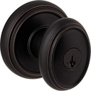 Venetian Bronze Entry Door Knob with Keyed Lock and SmartKey Re-key Technology