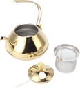 Stainless Steel Teapot Large Capacity Stovetop Kettle with Filter 1.5L for Home Camping - Gold