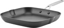 KitchenAid 11.25 Inch Square Grill Pan Griddle with Pouring Spouts, Hard Anodized Induction Nonstick - Matte Black