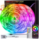 130ft RGB LED Strip Lights with Music Sync and Remote & App Control - Perfect for Bedroom, Dorm, Home, Classroom, and Ceiling Decor - 2 Rolls of 65ft Each