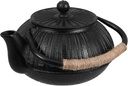 Cast Iron Teapot Set: Japanese & Chinese Tea Maker for Loose Leaf Tea, Coffee, Water - Stovetop Kung Fu Teapot - Black Color