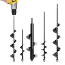 4 Pack K-Brands Auger Drill Bits for Planting - Spiral Hole and Bulb Planter Tool for Umbrella Holes - 3/8 Inch Hex Drive Compatible