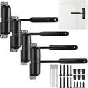 4 Sets Heavy Duty Automatic Door Closer Hinges - Self Closing Spring Hinges for Safety - Convert Hinged Doors to Automatic Openers - Black