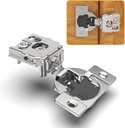 10 Pack of Chibery 1" Overlay Soft Close Concealed Hinges for Face Frame Doors - Adjustable Closing Speed, Smooth Slow Self Close, Satin Nickel Finish