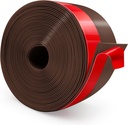 2" x 20 ft Brown Silicone Weather Stripping Door Seal with Adhesive - Draft Stopper for Garage, Shower, Sliding Doors - Gap & Under Door Protection