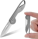 Compact Titanium Pocket Knife with Razor Sharp Folding Blade - Lightweight EDC Tool for Camping, Hiking, and Outdoor Activities - KeyUnity KK05M Mini (Grey)