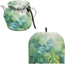 Tropical Palm Tea Cosy for Teapot - Insulated, Washable, Kitchen Kettle Dust Cover - Coffee Pot Protector Cover for Tabletop Supplies