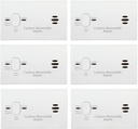 Kidde Battery-Powered Carbon Monoxide Detector with Test-Reset Button, LEDs, Low Battery Indicator - Portable, 6 Pack