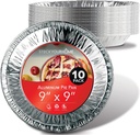 Disposable & Recyclable 9 Inch Aluminum Tart Pie Pans (10 Pack) - Ideal for Bakeries, Cafes, Restaurants - Durable Foil Pans for Pies, Tarts, Quiche