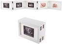 Biubee 5 Folding Sonogram Picture Frame - Natural Wood Pregnancy Frame for Baby Ultrasound Photos - Perfect Gift for Expecting Parents and Nursery Decor